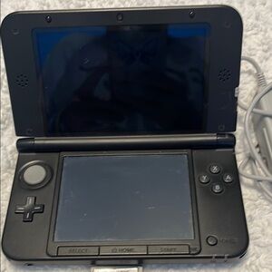 Nintendo Black and Blue Handheld Console Dual-Screen Design